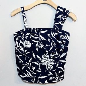 Anthropologie Maeve NWT Navy Sleeveless Linen Top Size Small S